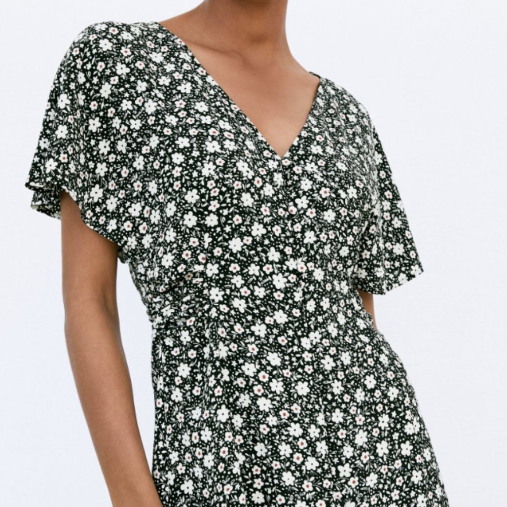 NWT ZARA Floral Print Mini Dress SMALL 3196 - Picture 3 of 9